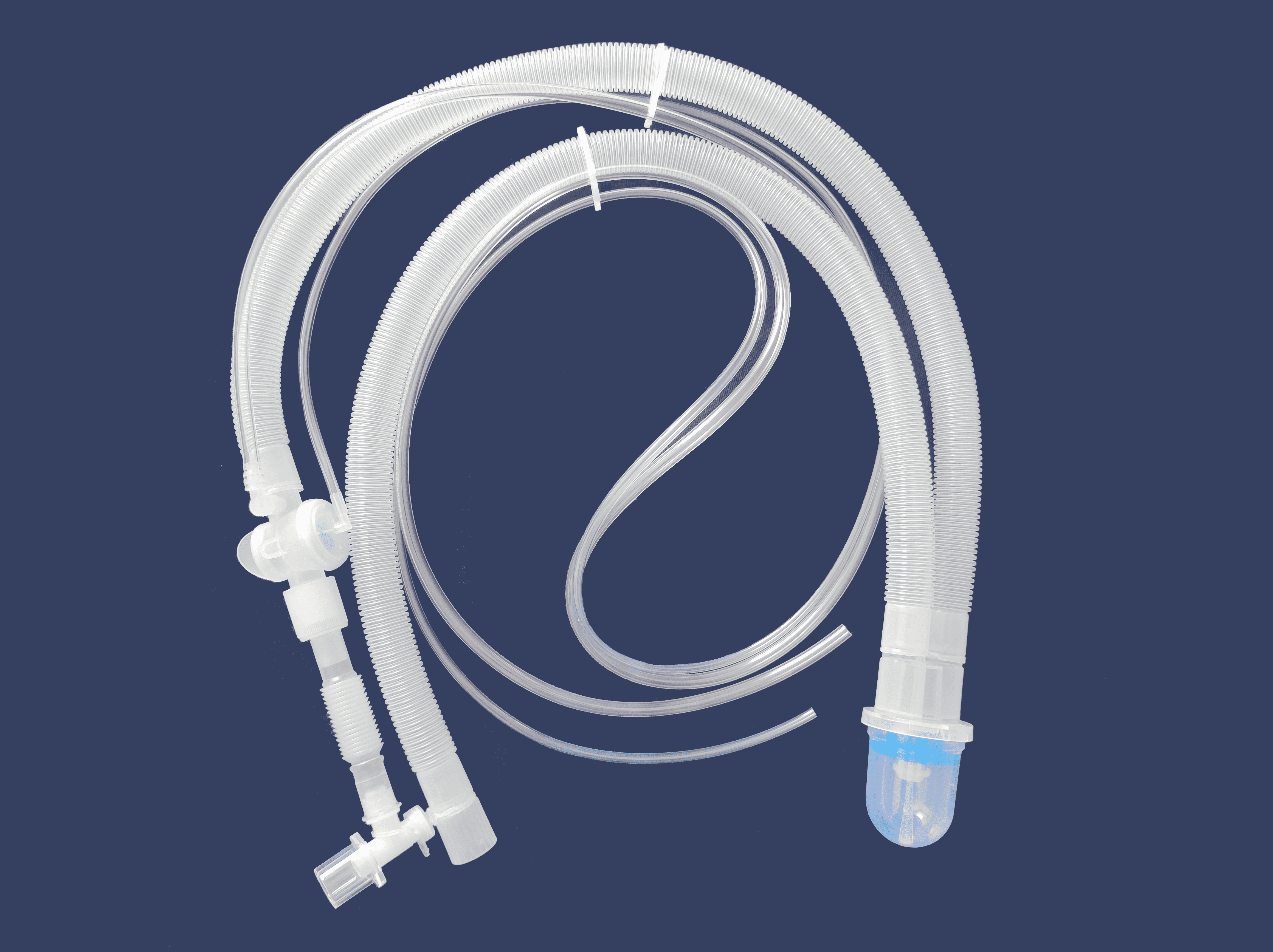 Дихальний контур для систем IPPB гофрований 160 см з вологозбірником та Г з'єднувачем, Meditera